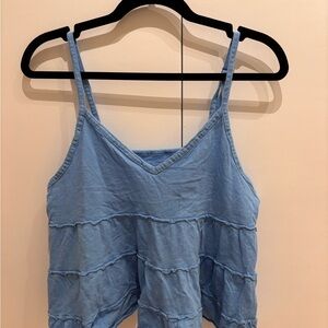 American Eagle Outfitters Light Blue Tiered V-Neck Camisole
